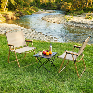 3pc Camping Table & Chair Set | Folding Aluminium | Portable Picnic Outdoor