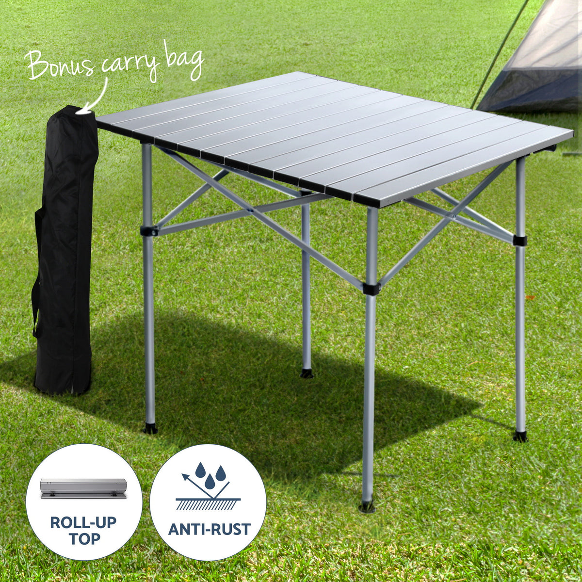 3pc Camping Table & Chair Set | Folding Aluminium | Portable Picnic Outdoor
