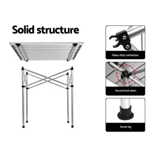 3pc Camping Table & Chair Set | Folding Aluminium | Portable Picnic Outdoor