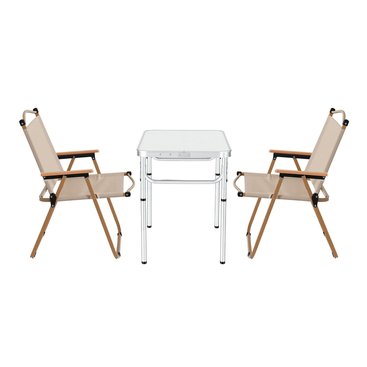 3pc Camping Table Chair Set | Folding Aluminium Picnic Set | Portable