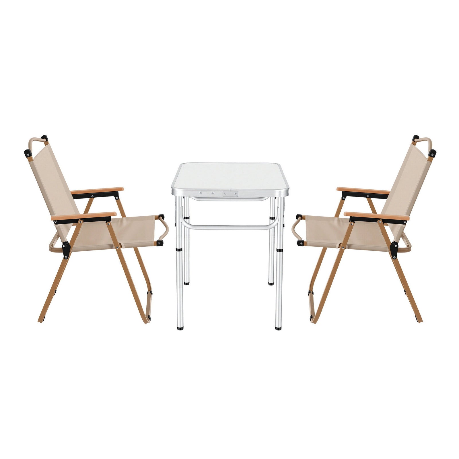 3pc Camping Table Chair Set | Folding Aluminium Picnic Set | Portable