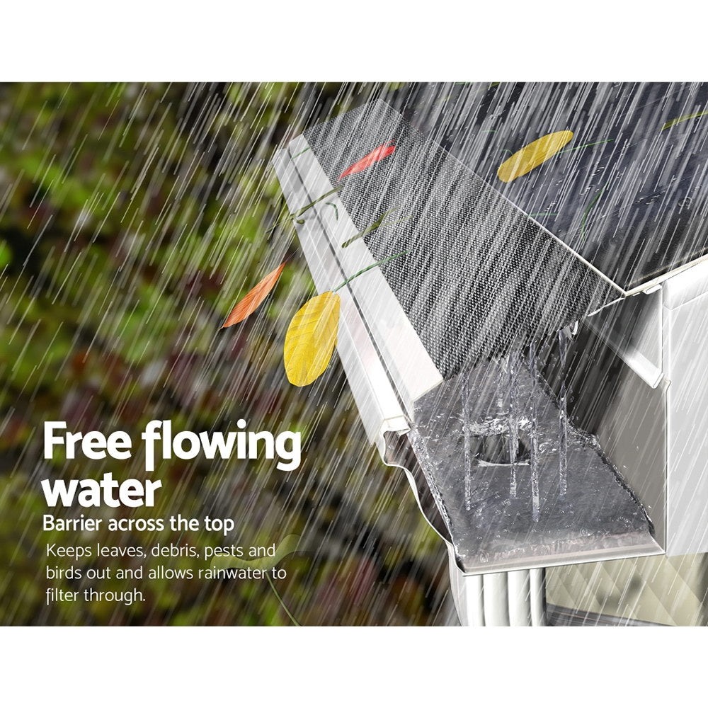 Gardeon Gutter Guard | Aluminium Mesh | 30M | 100x20cm | Black