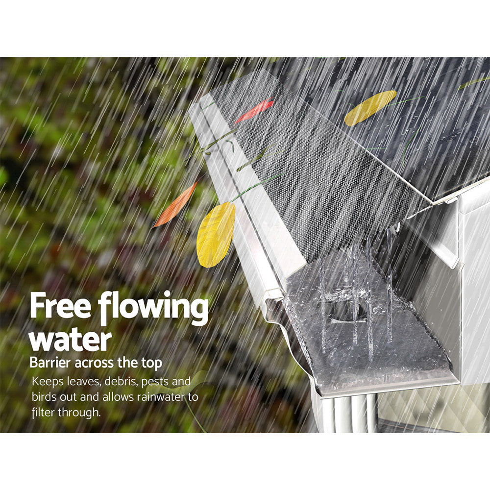 Gardeon Gutter Guard | Aluminium Mesh | 60M | 100x20cm | Black