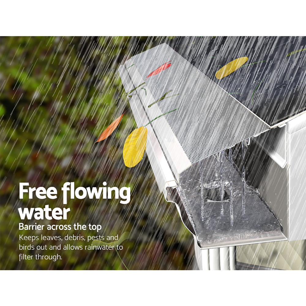 Gardeon Gutter Guard | Aluminium Mesh | 60M | 100x20cm | Silver