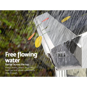 Gardeon Gutter Guard | Aluminium Mesh | 60M | 100x20cm | Silver