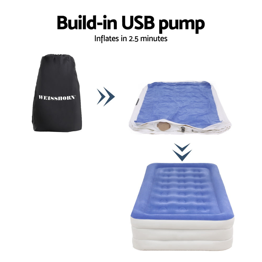 Air Mattress Single | 46cm Inflatable Cube Airbed