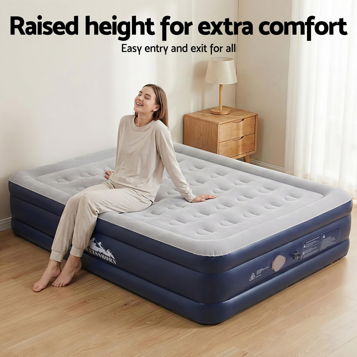 Queen Air Mattress | Inflatable Bed 46cm Height | Portable Air Bed