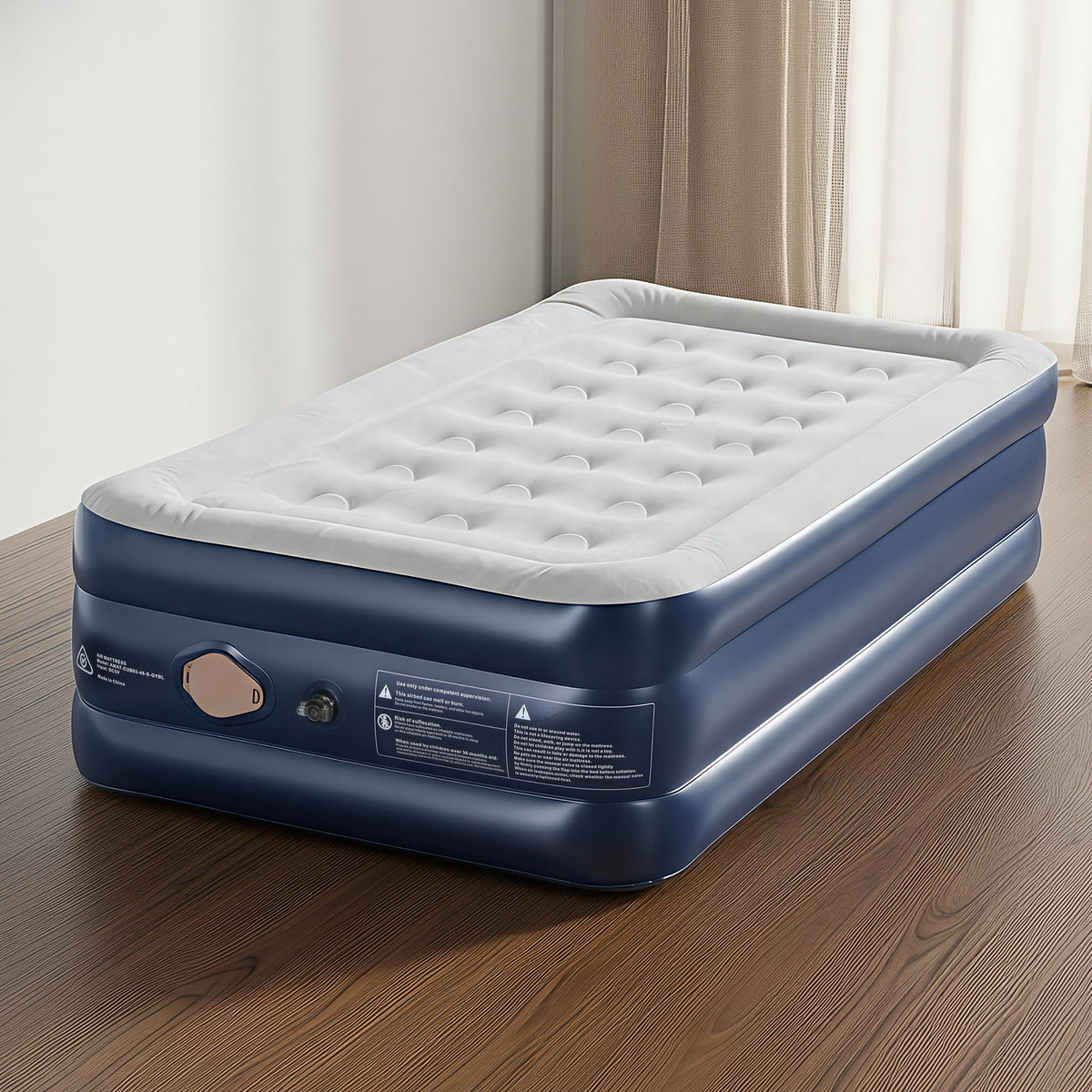Single Air Mattress | Inflatable Bed 46cm Height | Portable Air Bed