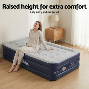 Single Air Mattress | Inflatable Bed 46cm Height | Portable Air Bed