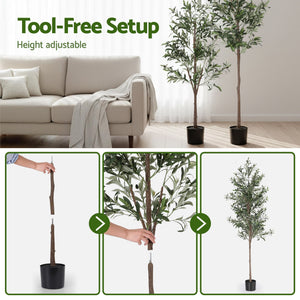 Artiss 210cm Artificial Olive Tree Faux Trees Indoor Decor Artificial Plants Lifelike Plant 2.1M