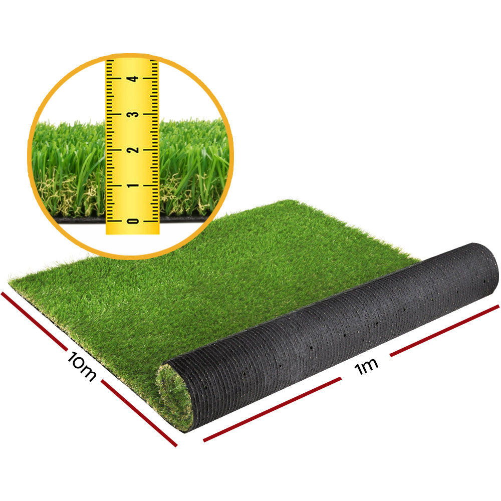 Primeturf Artificial Grass | 20SQM | 20mm | Synthetic Fake Lawn Turf | Plant Plastic | 4-coloured | 1mx10m