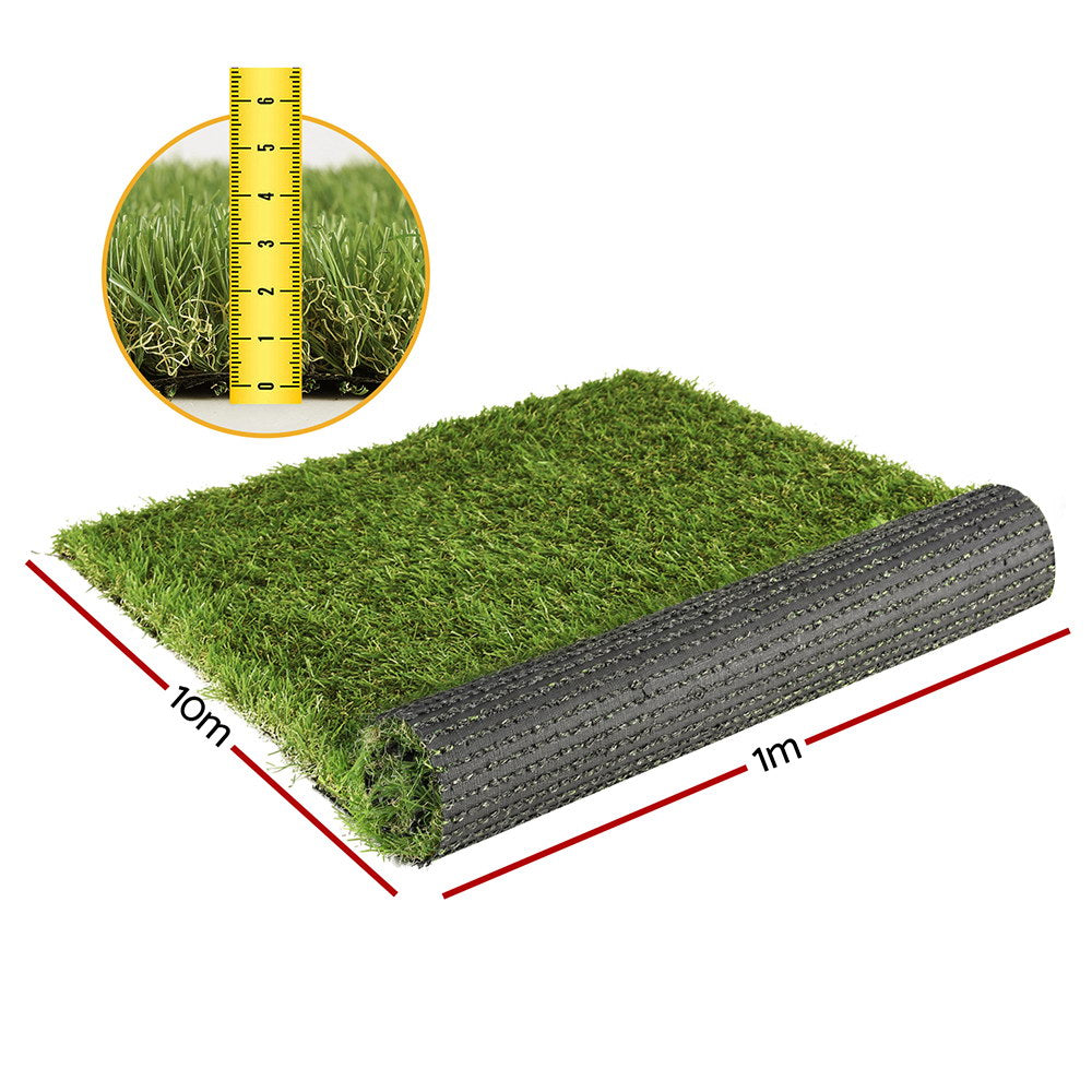 Prime Turf Artificial Grass | 35mm | 1mx10m | Synthetic Fake Lawn Turf | Plastic Plant | 4-coloured