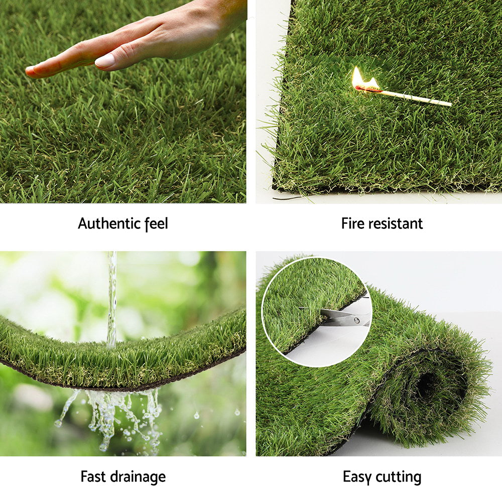 Prime Turf Artificial Grass | 35mm | 1mx10m | Synthetic Fake Lawn Turf | Plastic Plant | 4-coloured