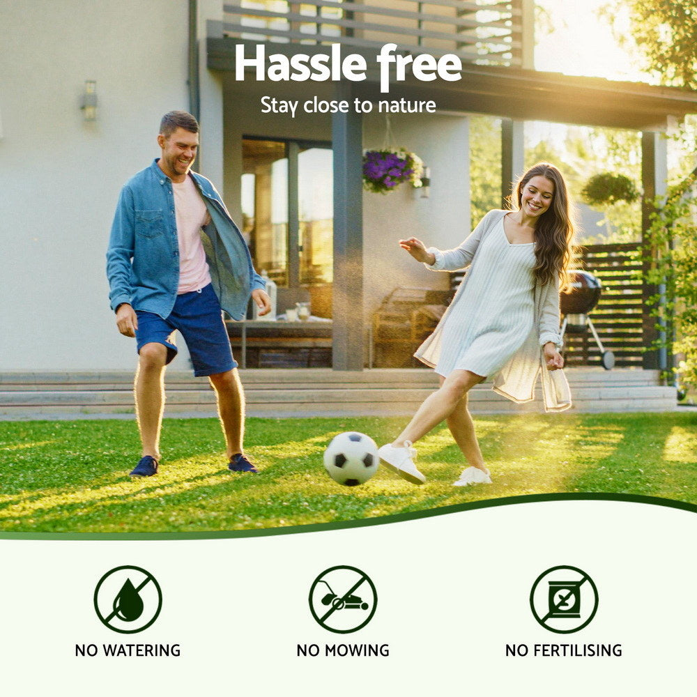 Artificial Grass Mat Set | 2 Rolls | 15mm Pile | 50cm x 2m | Indoor/Outdoor | Drainage Holes