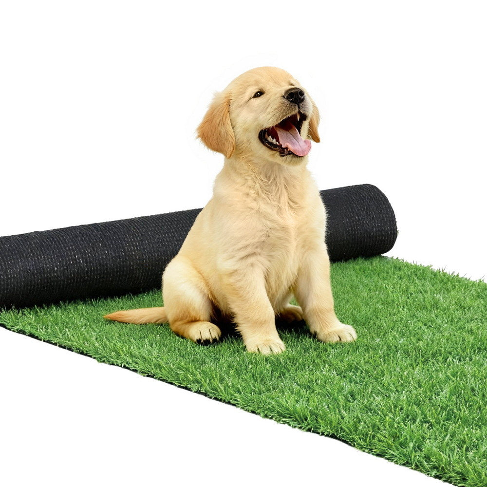 Artificial Grass Mat Set | 2 Rolls | 15mm Pile | 50cm x 2m | Indoor/Outdoor | Drainage Holes