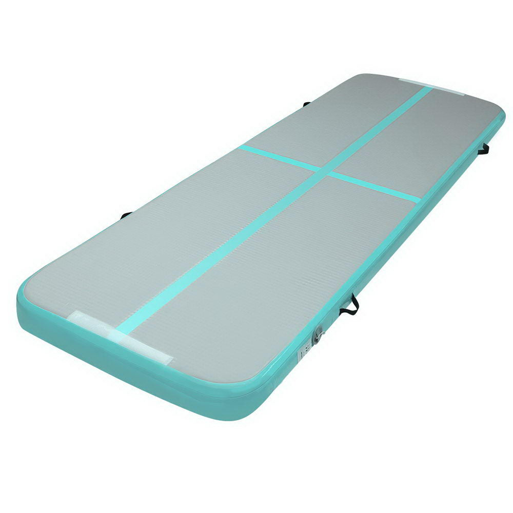 Everfit 3m x 1m Air Track Mat | Gymnastic Tumbling | Mint Green and Grey