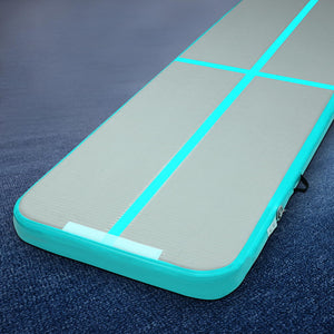 Everfit 3m x 1m Air Track Mat | Gymnastic Tumbling | Mint Green and Grey