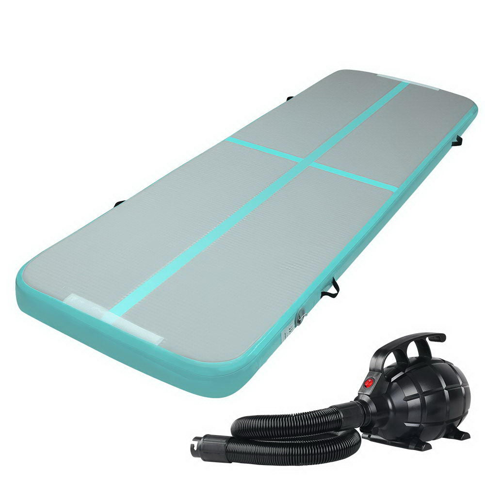 Everfit GoFun 3X1M Inflatable Air Track Mat | with Pump | Tumbling Gymnastics | Green