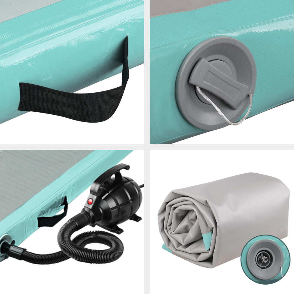 Everfit GoFun 3X1M Inflatable Air Track Mat | with Pump | Tumbling Gymnastics | Green