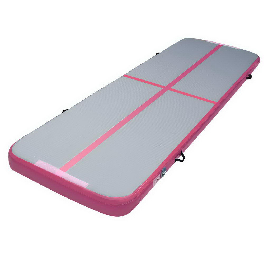 Everfit 3m x 1m Air Track Mat | Gymnastic Tumbling | Pink and Grey