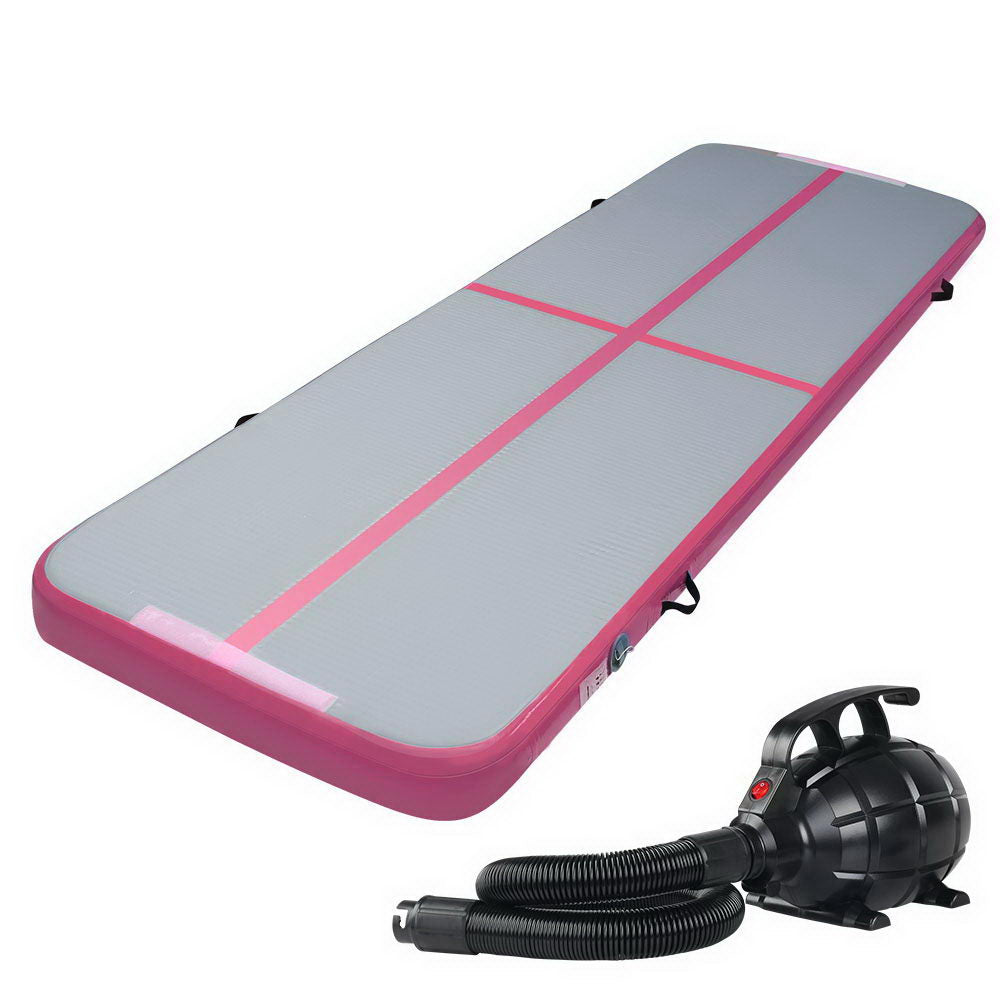 Everfit GoFun 3X1M Inflatable Air Track Mat | with Pump | Tumbling Gymnastics | Pink