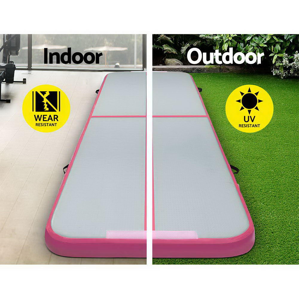 Everfit GoFun 3X1M Inflatable Air Track Mat | with Pump | Tumbling Gymnastics | Pink