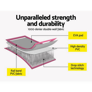 Everfit GoFun 3X1M Inflatable Air Track Mat | with Pump | Tumbling Gymnastics | Pink