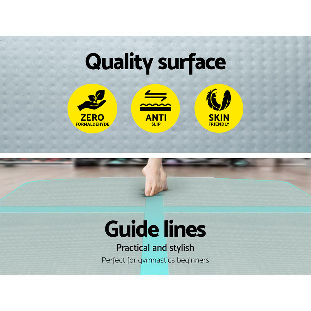 Everfit GoFun 5X1M Inflatable Air Track Mat | Tumbling Floor | Home Gymnastics | Green