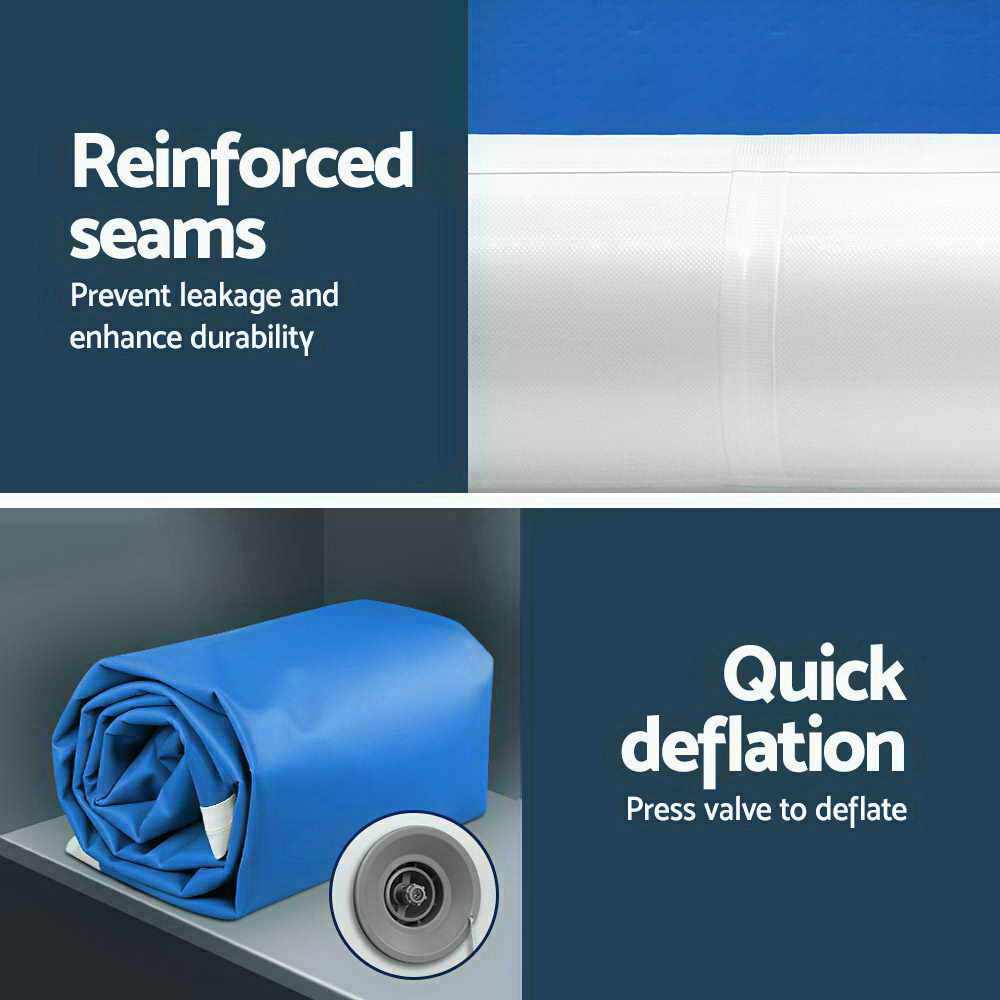 Everfit 5X1M Inflatable Air Track Mat | 20CM Thick | with Pump | Tumbling Gymnastics | Blue