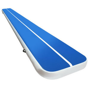 6m x 1m Inflatable Air Track Mat | 20cm Thick | Gymnastic Tumbling | Blue and White