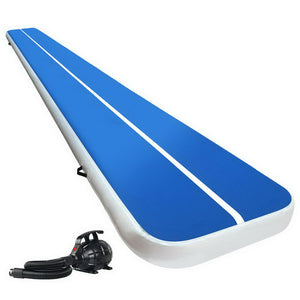 Everfit 6X1M Inflatable Air Track Mat | 20CM Thick | with Pump | Tumbling Gymnastics | Blue