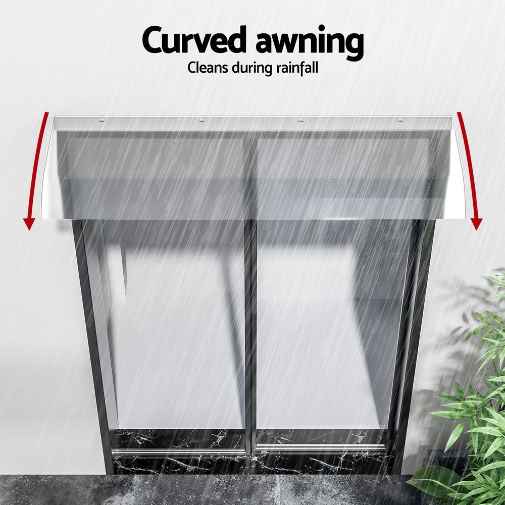 Instahut Window Door Awning 0.4mx1m Transparent