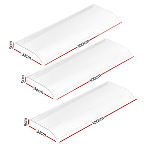 Instahut Window Door Awning 0.4mx3m Transparent