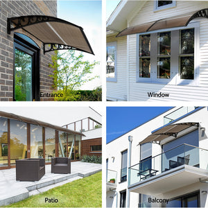 Door Awning | 0.8 x 1.0m | Window Canopy | Brown