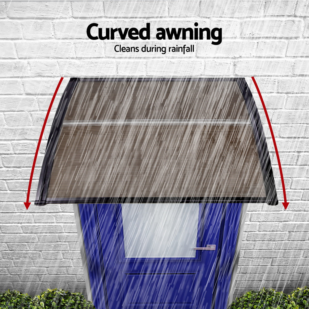 Door Awning | 0.8 x 1.0m | Window Canopy | Brown