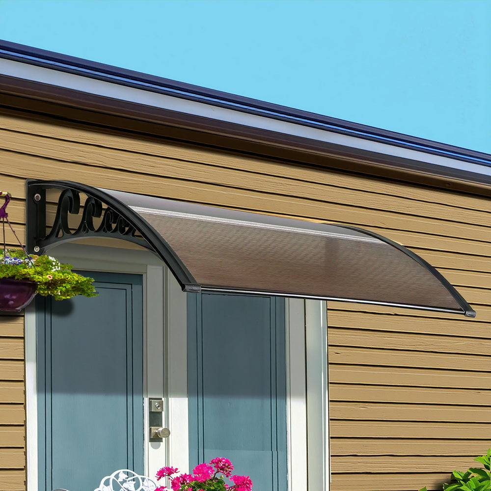 Door Awning | 0.8 x 1.0m | Window Canopy | Brown