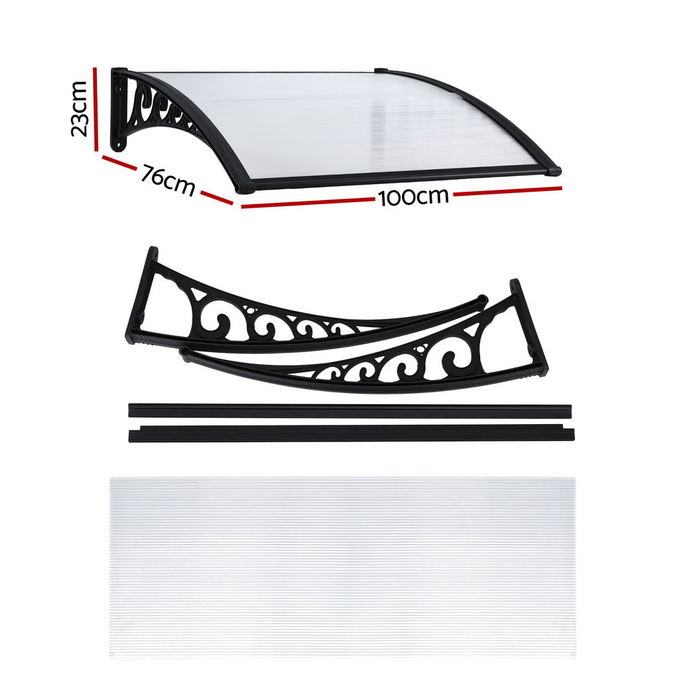 Window Door Awning | 0.8 x 1.0m | Transparent Canopy