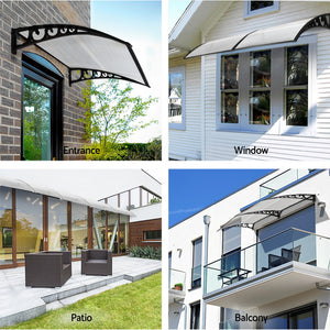 Window Door Awning | 0.8 x 1.0m | Transparent Canopy