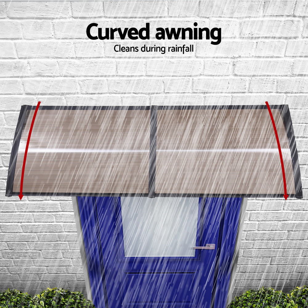 Door Canopy | 0.8 x 2.0m | Window Awning | Brown