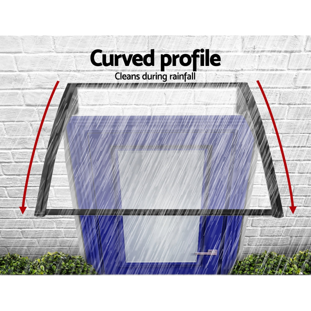 Window Door Awning | Canopy | 1mx3m | Transparent Solid Sheet | Plastic Frame