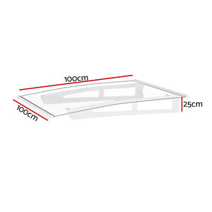 Instahut | Window Door Awning Canopy | 1mx1m | Transparent Solid Sheet | Aluminum Frame