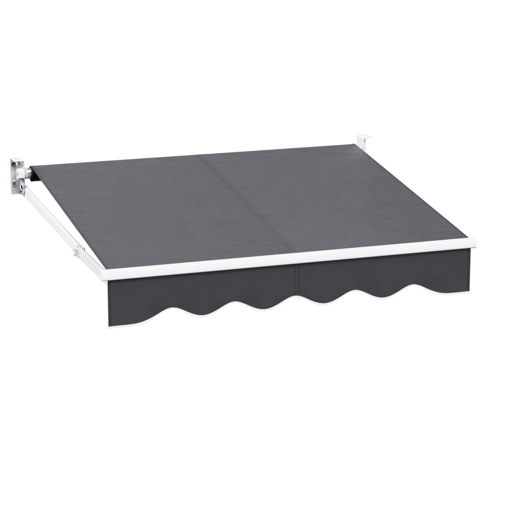 Retractable Folding Arm Awning | Manual Sunshade | 2Mx1.5M | Grey