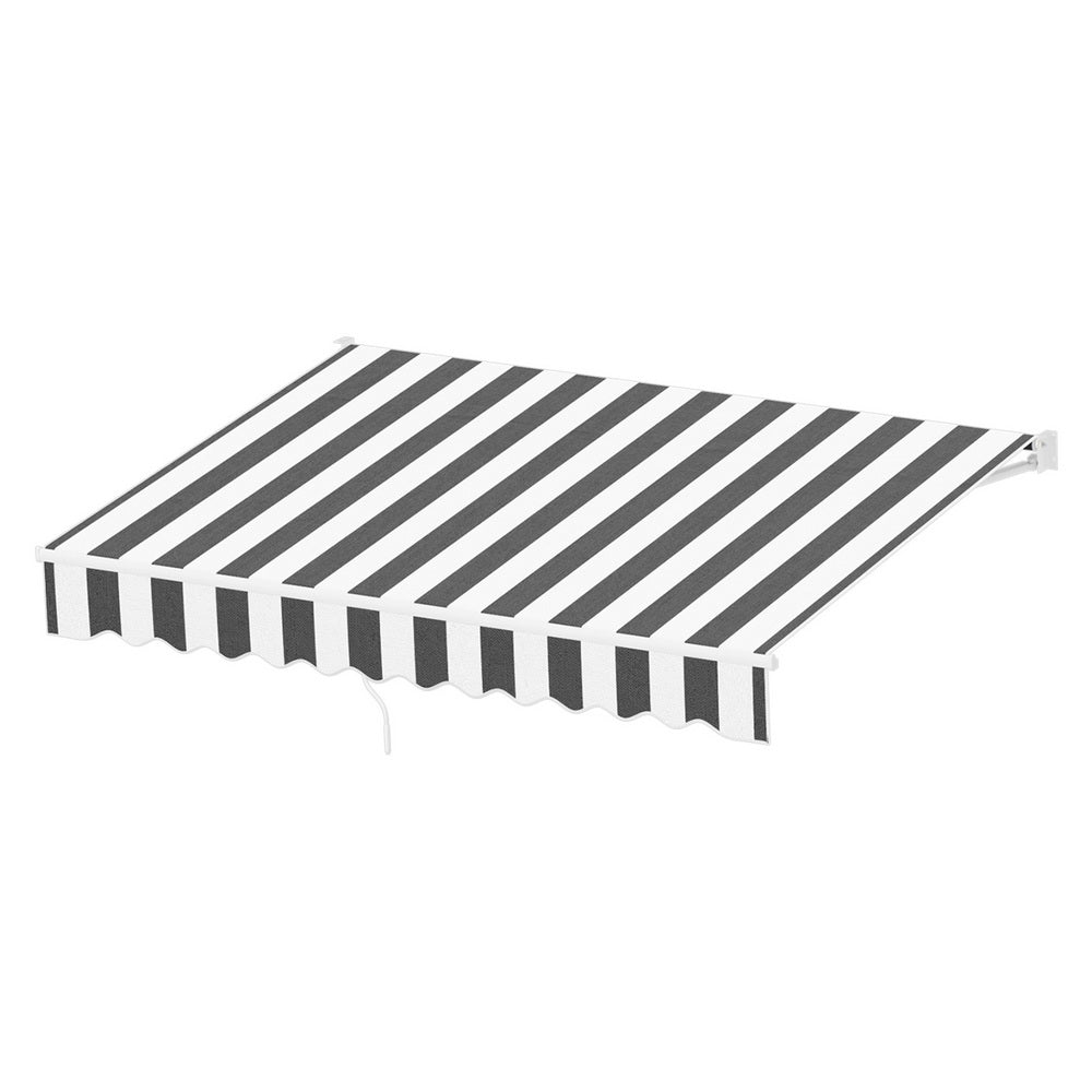 Manual Retractable Awning | 2.5m x 2.0m | Folding Arm Sunshade | Grey/White