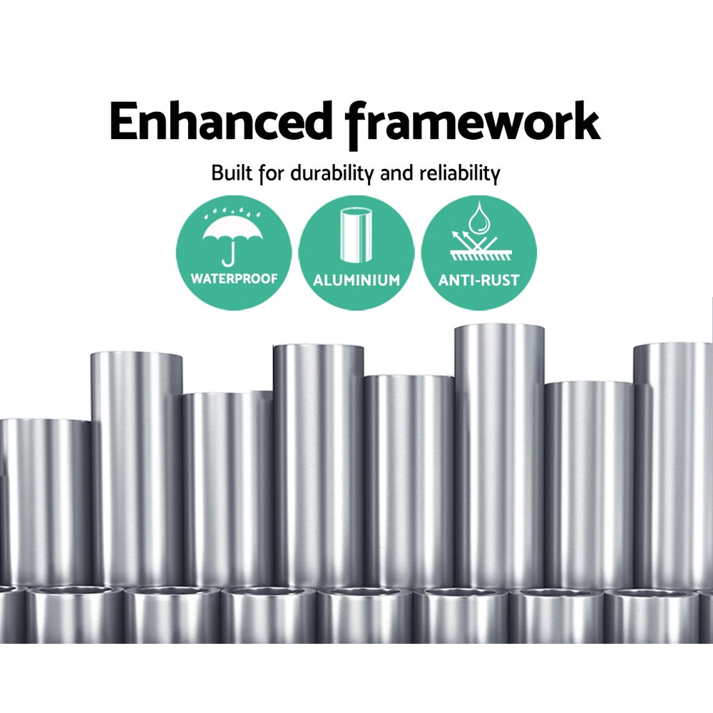 Retractable Folding Arm Awning | Manual Sunshade | 3Mx2.5M | Grey