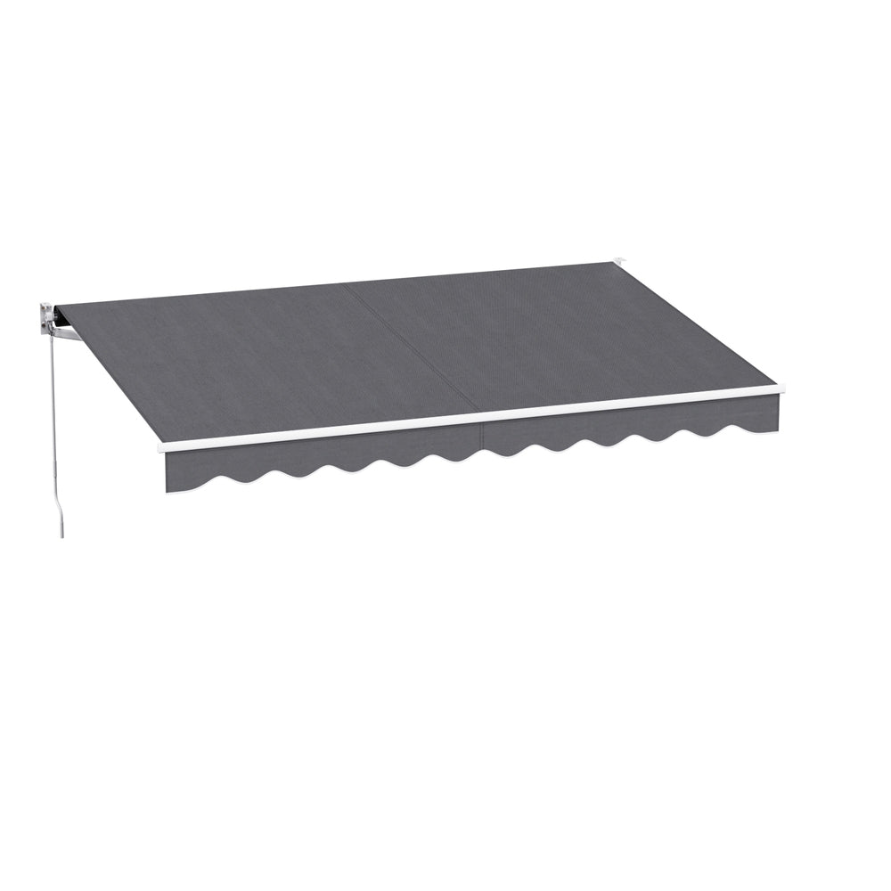 Manual Folding Arm Awning | 3.5m x 2.5m | Retractable Sunshade | Grey
