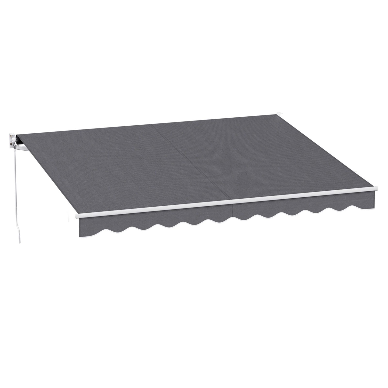 Manual Retractable Awning | 3.5 x 3m Folding Arm Sunshade | Grey