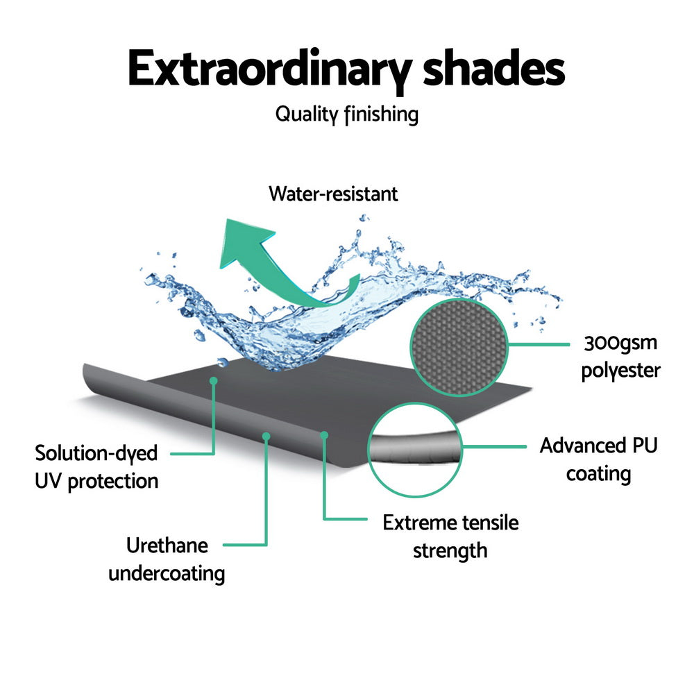 Retractable Folding Arm Awning | Manual Sunshade | 4Mx2.5M | Pearl Grey