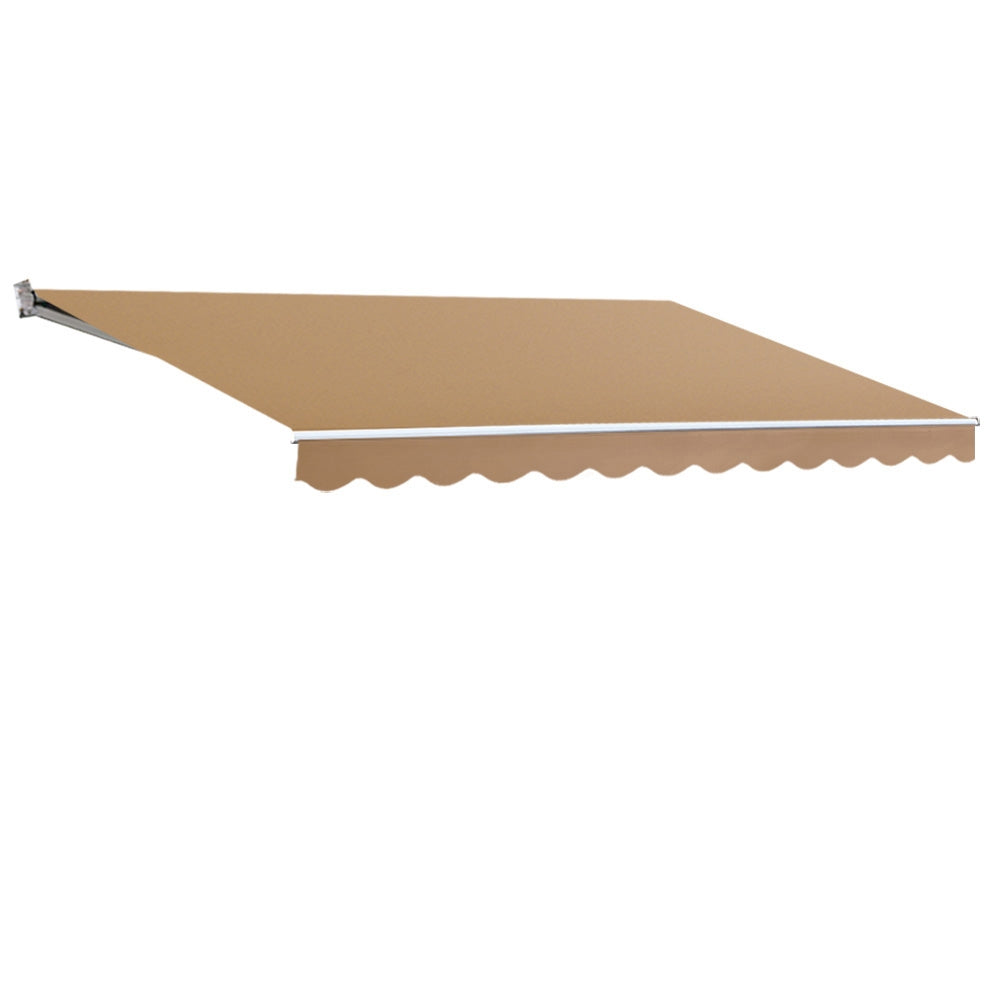 Instahut | Retractable Folding Arm Awning | Manual Sunshade | 4Mx3M | Beige