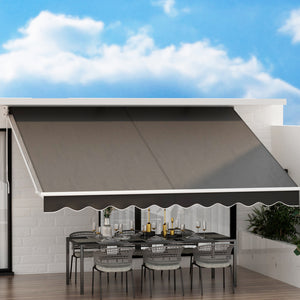 Retractable Folding Arm Awning | Manual Sunshade | 4Mx3M | Grey