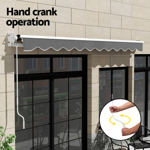 Retractable Folding Arm Awning | Manual Sunshade | 4.5Mx2.5M | Grey